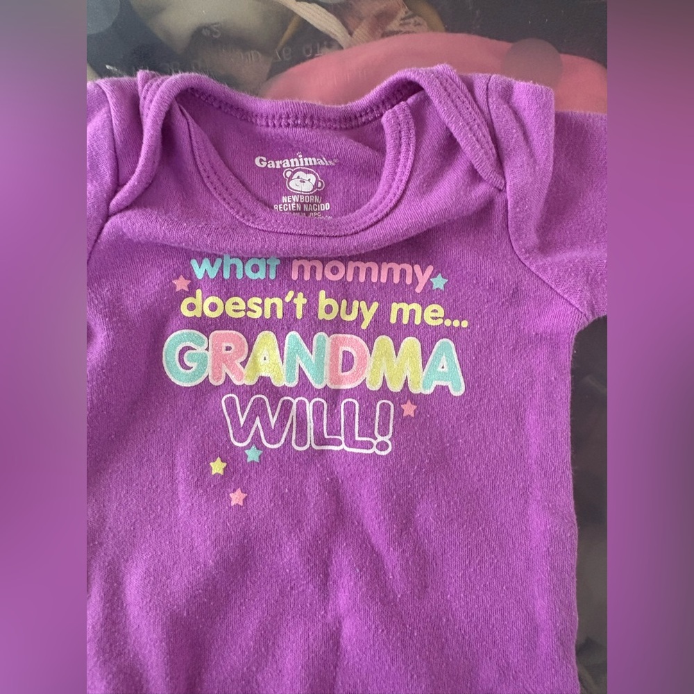 Garanimals Purple Onesie with Colorful Text